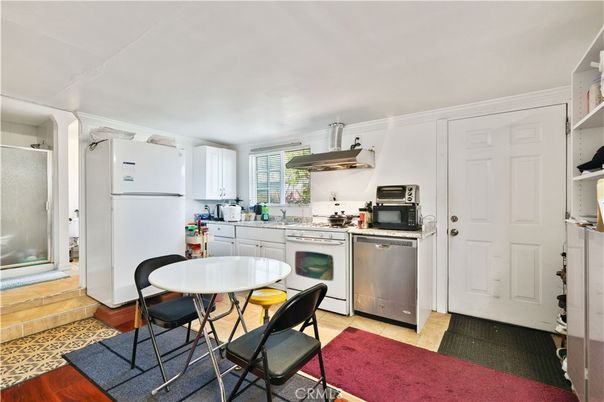 Interior, Kitchen, Stainless Steel Appliances, Wood Texture Flooring