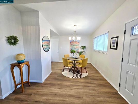 Chandelier, Dining room, Interior, Wood Texture Flooring