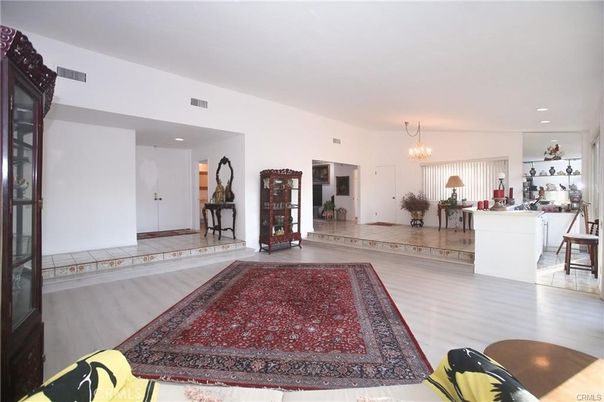 Chandelier, Interior, Kitchen, Recessed Lighting, Wood Texture Flooring