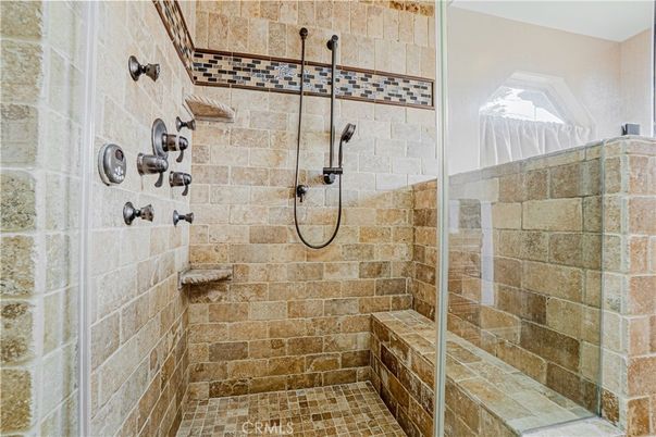 Bathroom, Glass Shower, Interior, Stone Walls