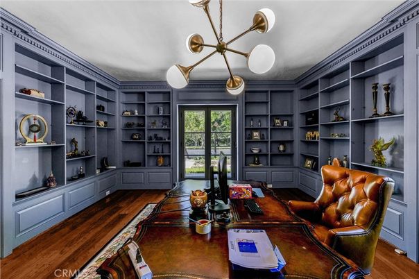 Home Office, Interior, Pendant Lights, Wood Texture Flooring