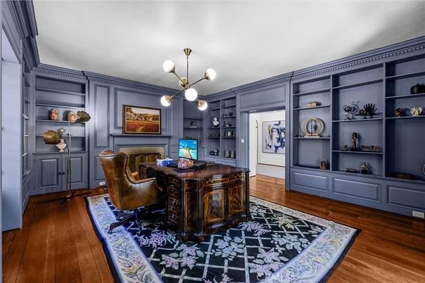 Home Office, Interior, Pendant Lights, Wood Texture Flooring