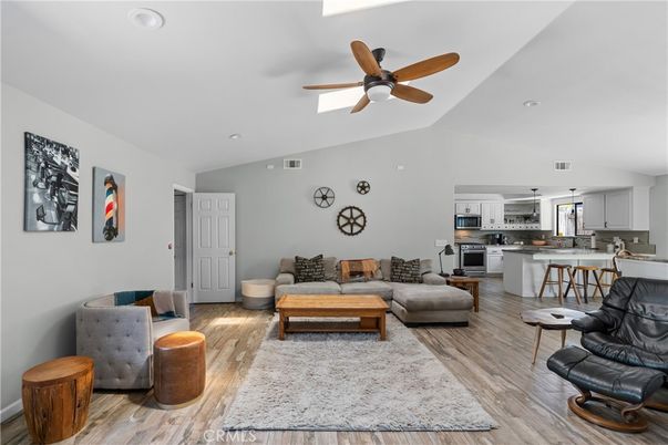Interior, Kitchen, Living room, Pendant Lights, Recessed Lighting, Stainless Steel Appliances, Wood Texture Flooring