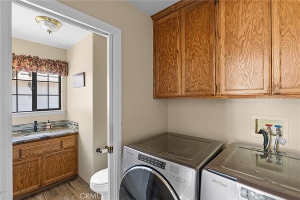 Interior, Washer, Wood Texture Flooring
