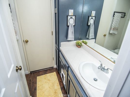 Bathroom, Interior, Tile Countertops, Wood Texture Flooring