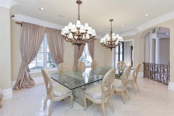 Chandelier, Dining room, Interior, Recessed Lighting