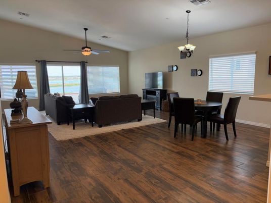 Chandelier, Dining room, Interior, Living room, Pendant Lights, Wood Texture Flooring