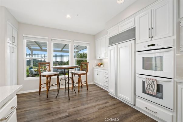 Dining room, Interior, Kitchen, Recessed Lighting, Wood Texture Flooring
