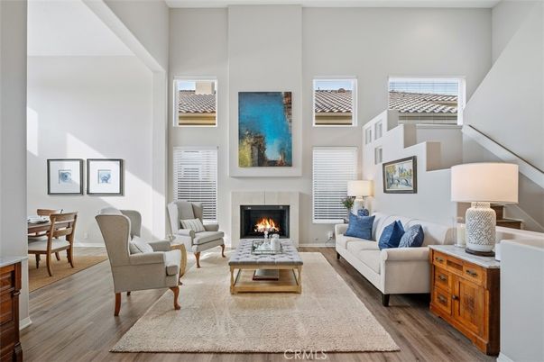 Dining room, Fireplace, Interior, Living room, Wood Texture Flooring