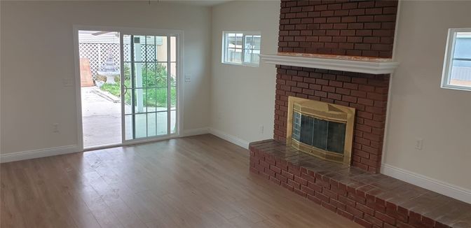 Empty room, Fireplace, Interior, Wood Texture Flooring