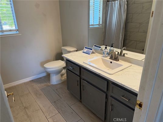 Bathroom, Interior, Marble Walls, Wood Texture Flooring