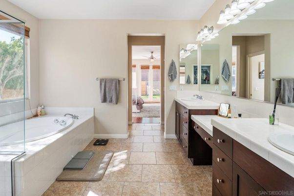 Bathroom, Dual Sink Vanities, Interior, Tile Countertops