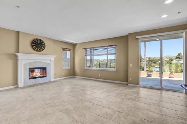 Empty room, Fireplace, Interior, Recessed Lighting