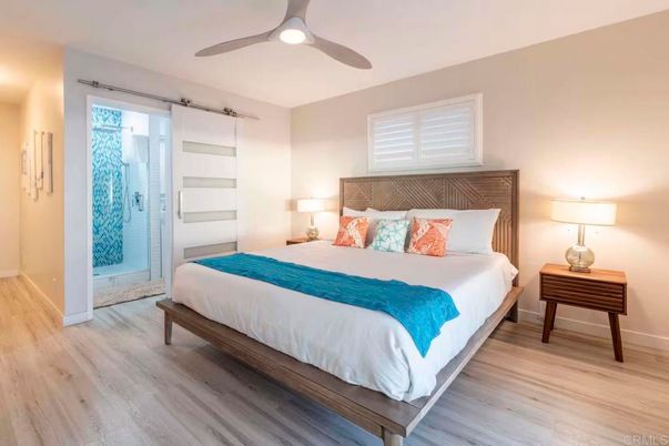 Bathroom, Bedroom, Glass Shower, Interior, Wood Texture Flooring