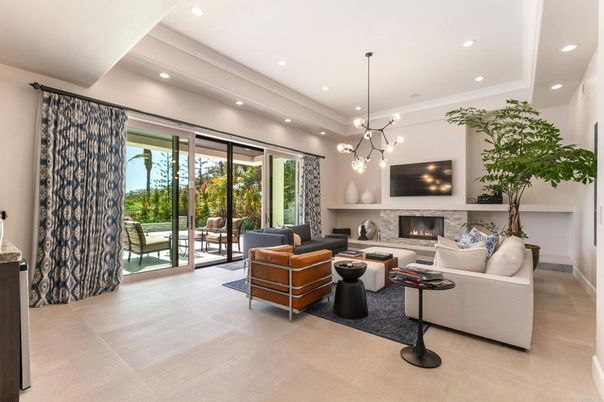 Fireplace, Interior, Living room, Pendant Lights, Recessed Lighting