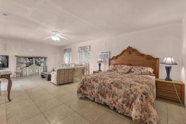 Bedroom, Fireplace, Interior