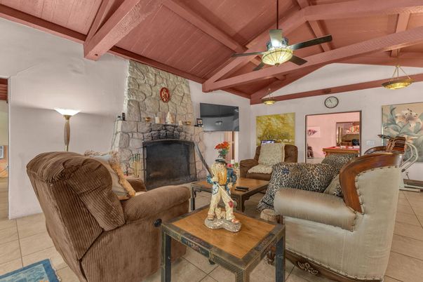 Fireplace, Interior, Living room, Stone Walls, Wooden Beams
