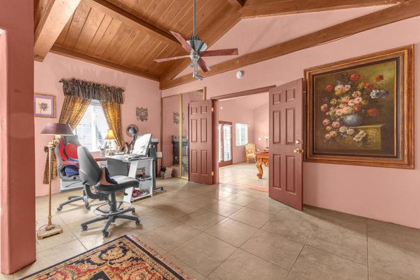 Home Office, Interior, Recessed Lighting, Wooden Beams, Wooden Ceilings