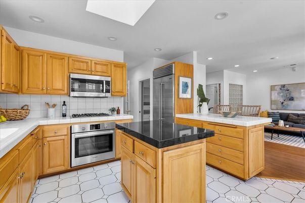 Interior, Kitchen, Recessed Lighting, Stainless Steel Appliances, Tile Countertops