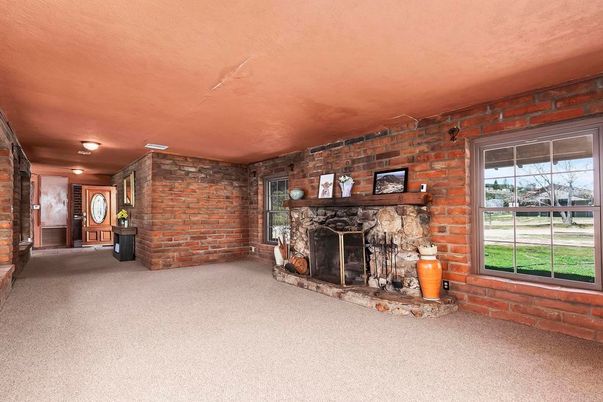 Empty room, Fireplace, Interior, Stone Walls