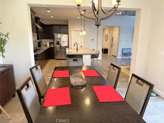 Dining room, Interior, Kitchen, Pendant Lights, Recessed Lighting, Stainless Steel Appliances