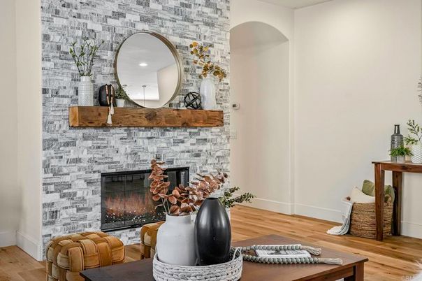 Fireplace, Interior, Wood Texture Flooring
