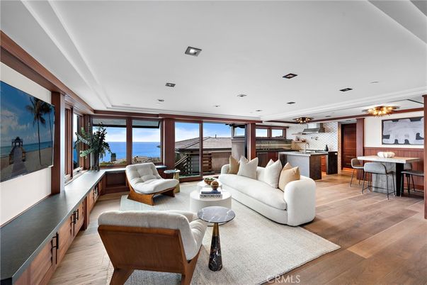 Dining room, Interior, Kitchen, Living room, Pendant Lights, Recessed Lighting, Water, Wood Texture Flooring