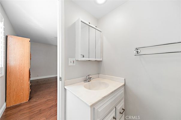 Bathroom, Interior, Recessed Lighting, Wood Texture Flooring