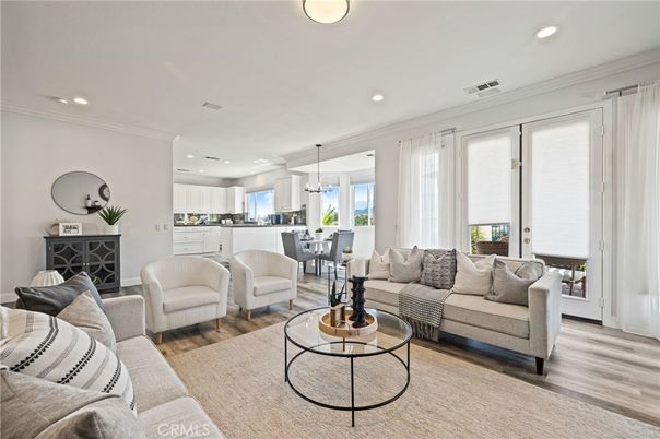 Dining room, Interior, Kitchen, Living room, Pendant Lights, Recessed Lighting, Wood Texture Flooring