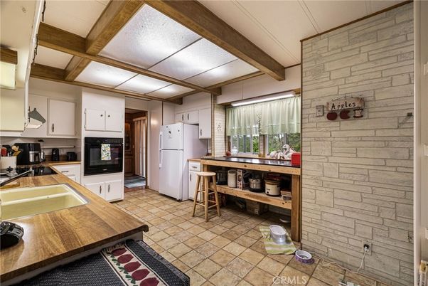 Interior, Kitchen, Stone Walls, Wooden Beams