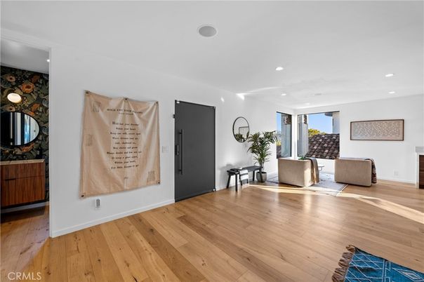 Interior, Recessed Lighting, Stone Walls, Wood Texture Flooring