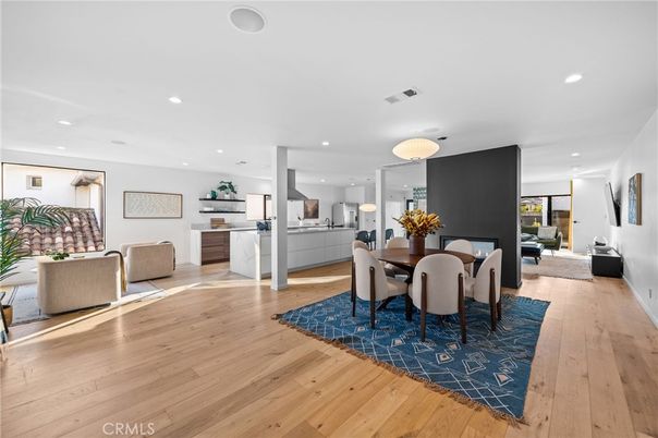 Dining room, Interior, Kitchen, Recessed Lighting, Wood Texture Flooring