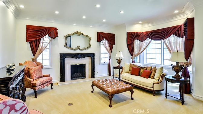 Fireplace, Interior, Living room, Recessed Lighting
