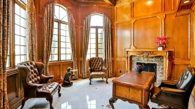 Fireplace, Interior, Recessed Lighting, Wooden Ceilings, Wooden Walls
