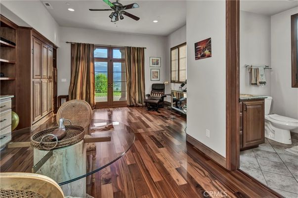 Bathroom, Interior, Recessed Lighting, Water, Wood Texture Flooring