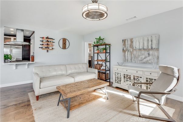 Interior, Kitchen, Living room, Stainless Steel Appliances, Wood Texture Flooring