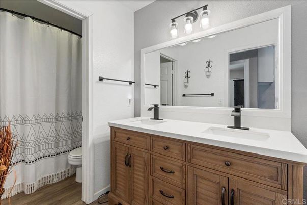 Bathroom, Dual Sink Vanities, Interior, Wood Texture Flooring