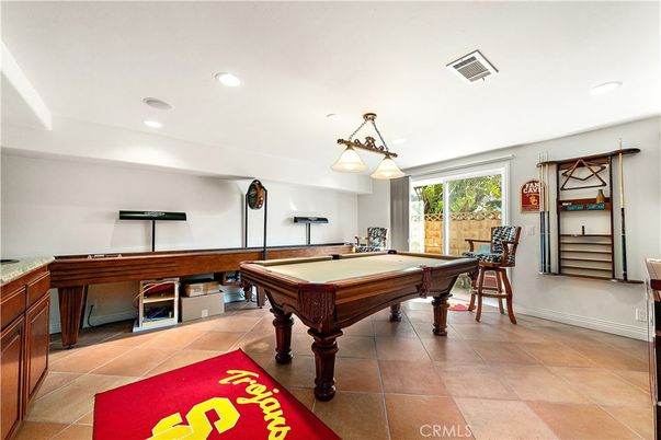 Billiard Table, Game Room, Interior, Pendant Lights, Recessed Lighting