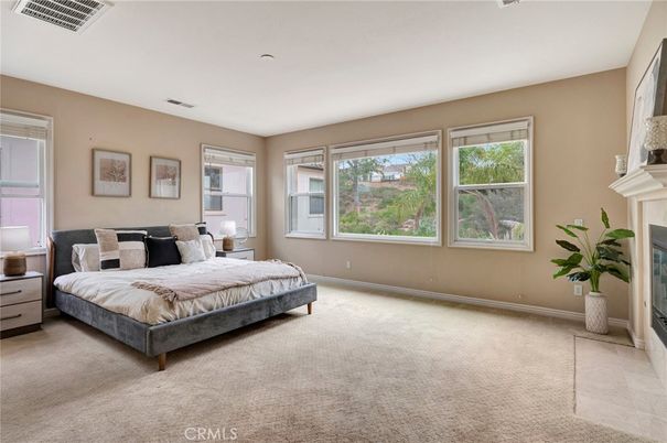 Bedroom, Fireplace, Interior