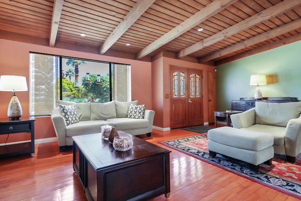 Interior, Living room, Recessed Lighting, Wooden Beams, Wooden Ceilings, Wood Texture Flooring