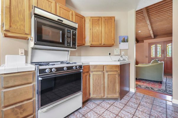 Interior, Kitchen, Recessed Lighting, Stainless Steel Appliances, Wooden Beams, Wooden Ceilings