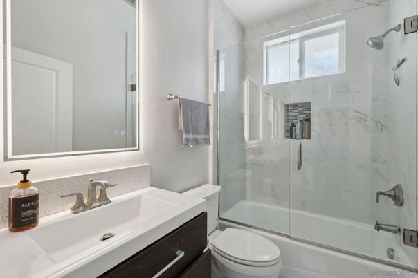 Bathroom, Glass Shower, Interior, Marble Walls