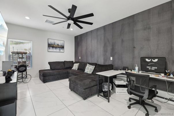 Home Office, Interior, Marble, Recessed Lighting