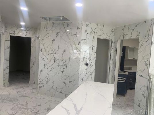 Bathroom, Interior, Marble, Marble Walls, Recessed Lighting
