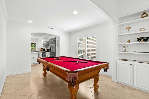 Billiard Table, Game Room, Interior, Recessed Lighting