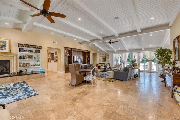 Dining room, Fireplace, Interior, Living room, Recessed Lighting