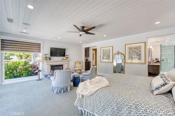 Bedroom, Fireplace, Interior, Recessed Lighting