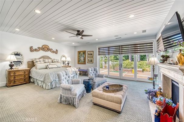Bedroom, Fireplace, Interior, Recessed Lighting
