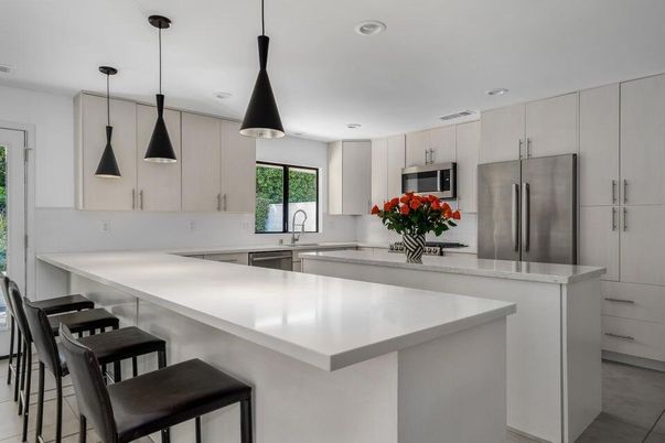 Interior, Kitchen, Pendant Lights, Recessed Lighting, Stainless Steel Appliances