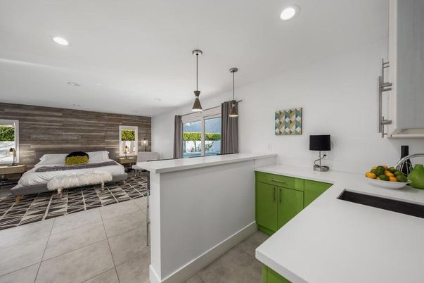 Bedroom, Interior, Kitchen, Pendant Lights, Recessed Lighting, Wooden Walls